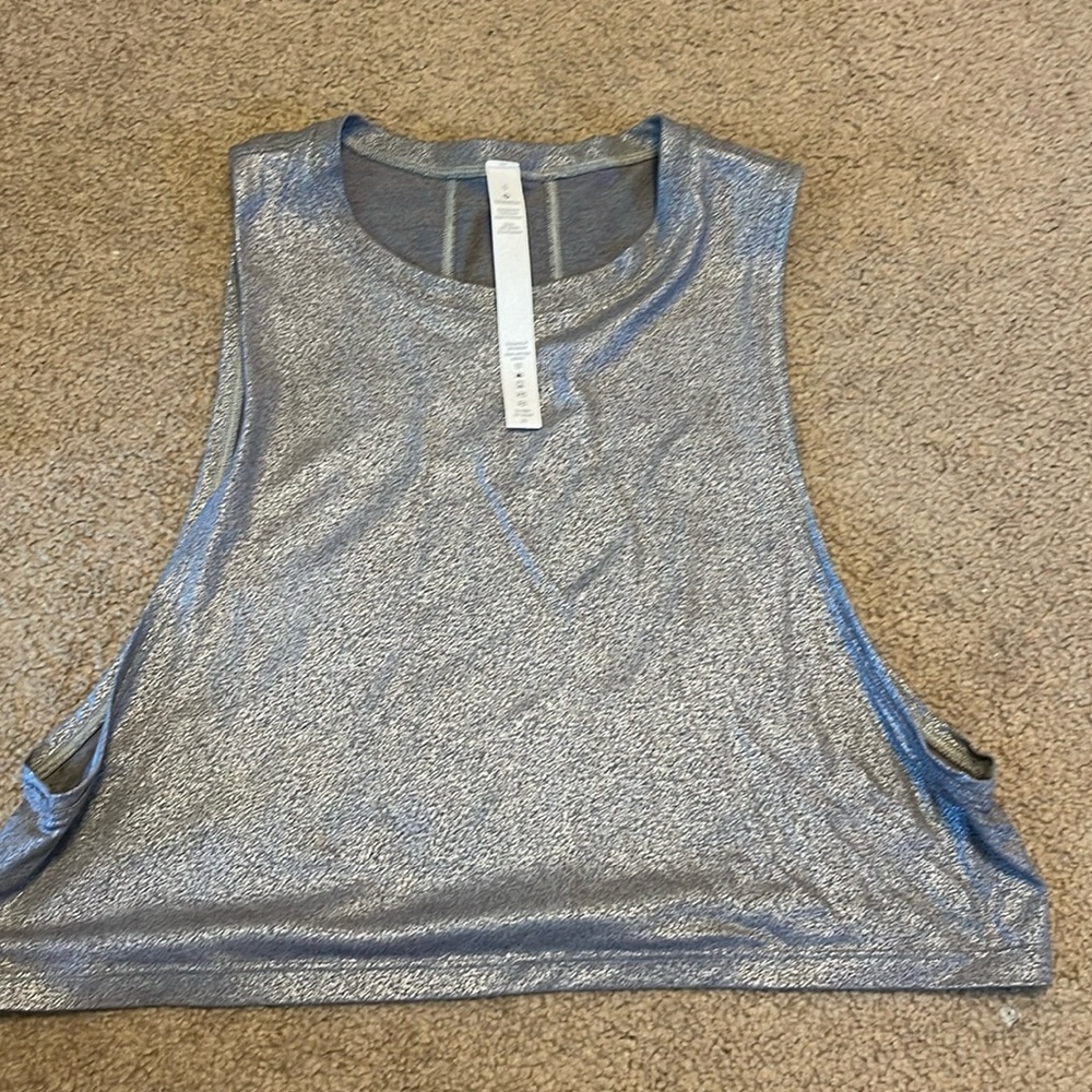 Lululemon grey sparkle muscle tee
